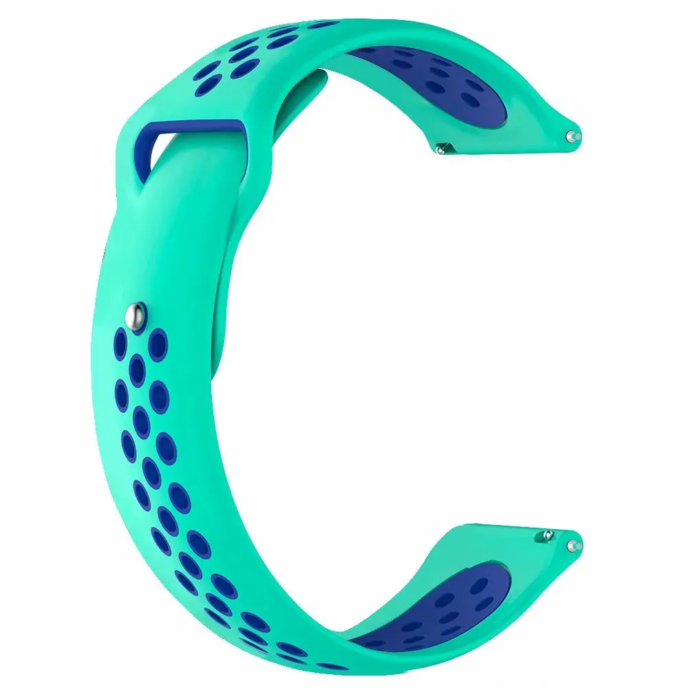 green blue 22/20 мм Huami Amazfit band для samsung Шестерни спортивные S2 S3 Galaxy часы активное 2 42 мм 46 мм силиконовый ремешок для часов для Pebble Time huawei gt - Цвет ремешка: green blue