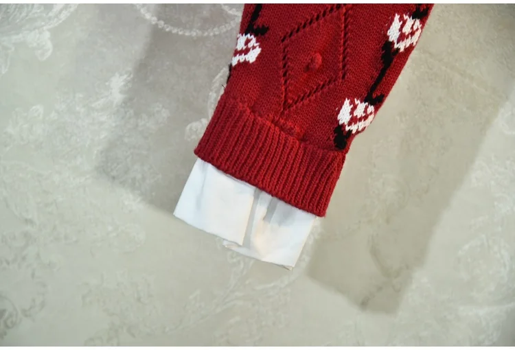 

New Sweet Girl's Cardigans Knitted Jacquard Flowers Runway Designer Women Embroidery Balls Fake Two Pieces Slim Sweaters Tops