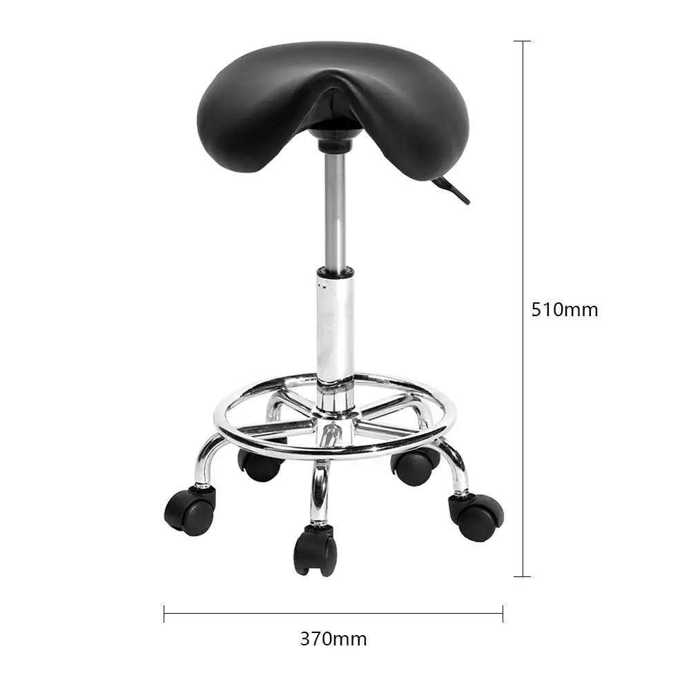 

Adjustable Work Rotating Round Chair 5 Rolls Leather Lift Bar Swivel Stool PU Leather + Sponge + Chrome-plated Chair