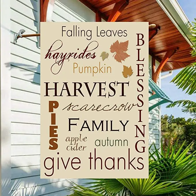 

Fall Garden Flag Welcome Pumpkin Garden Flag Burlap Small House Flag Double Sided Autumn Harvest Farm Halloween Outdoor Decor