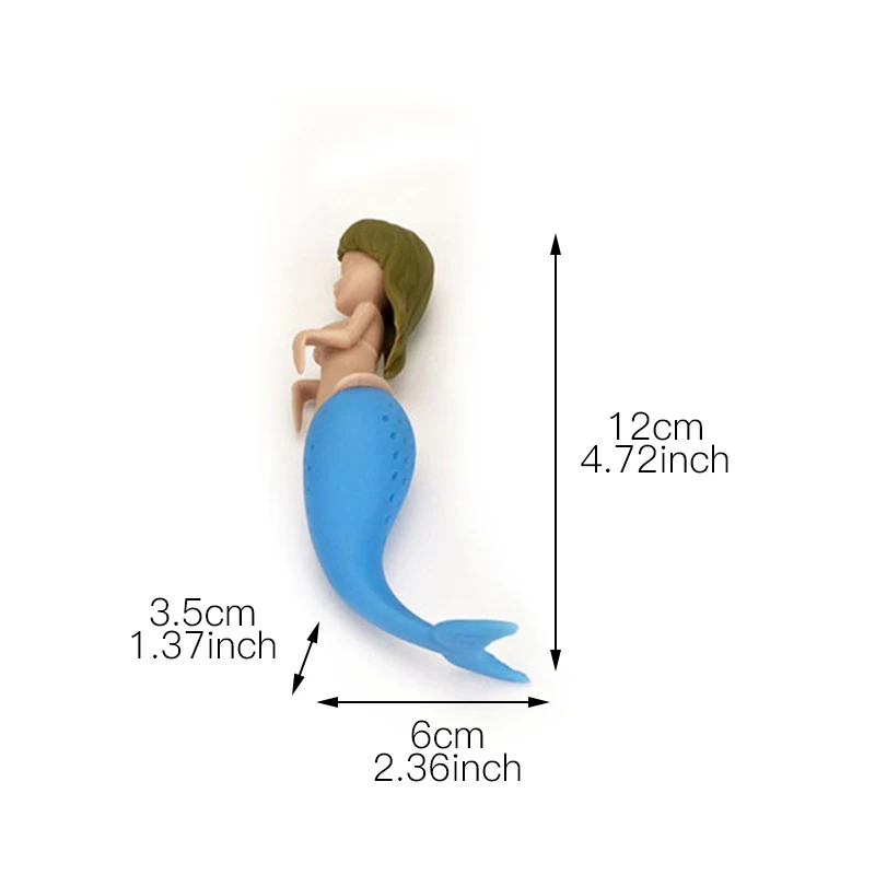 Силиконовый Фильтр для заварки чая в форме русалки многоразовый фильтр