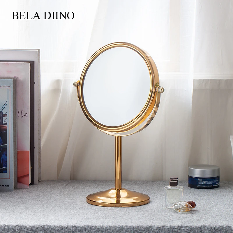 Зеркало косметическое двухстороннее металлическое с 2 увеличениями 7