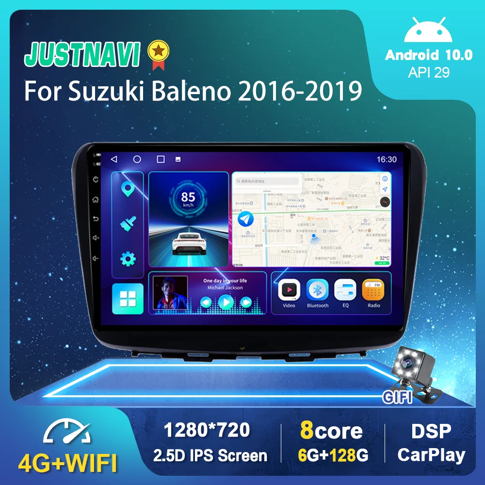 

Android 10.0 GPS Car Radio Stereo For Suzuki Baleno 2016-2019 Carplay Auto GPS WIFI OBD SWC Rear Headrest SWC No DVD 9 inch DSP