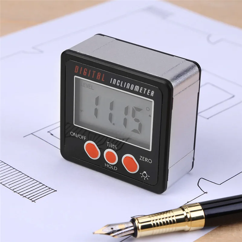 

1PC Magnetic Digital Inclinometer Level Box Gauge Angle Meter Finder Protractor Base Small Electronic Protractor Measuring Tools