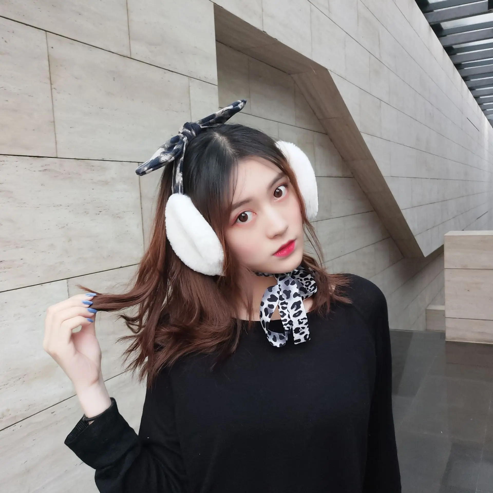 Уха посылка с Леопардовыми пятнами ухо крышка уши теплые наушники Осень зима