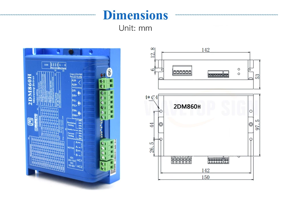 JMC 2 трехфазного шагового двигателя 2DM860H 30~ 80VAC 2,1-8.4A 8 фазный 32bit DSP