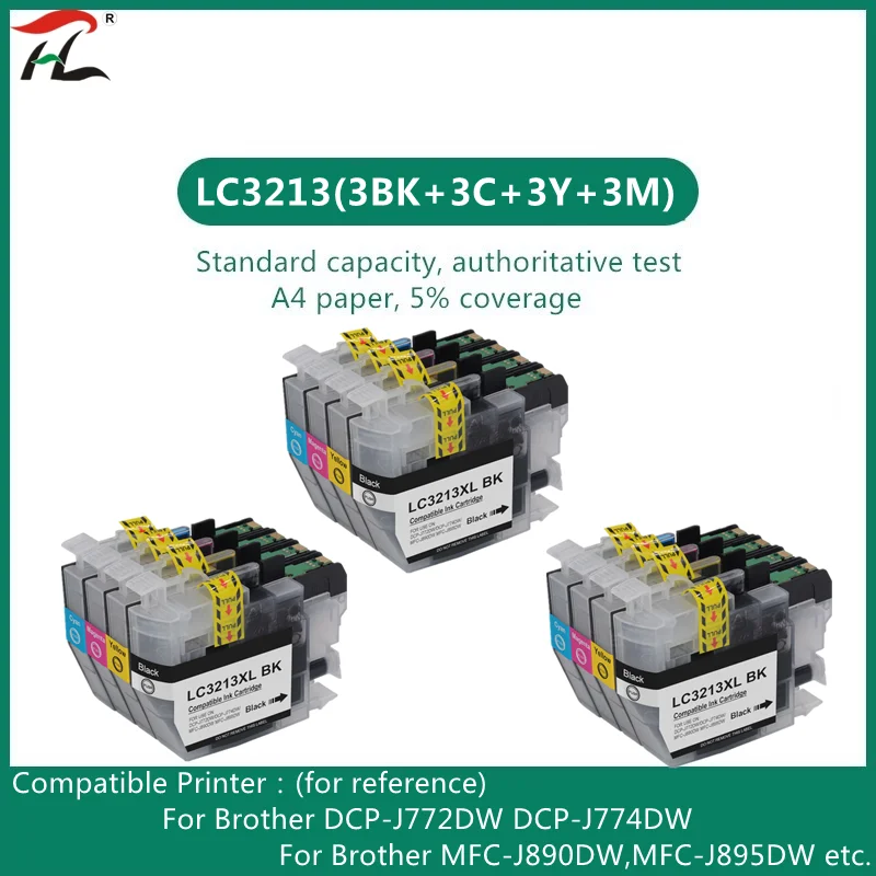 Совместимый картридж с чернилами для Brother LC3211 LC3213 подходящий DCP-J772DW DCP-J774DW MFC-J890DW и