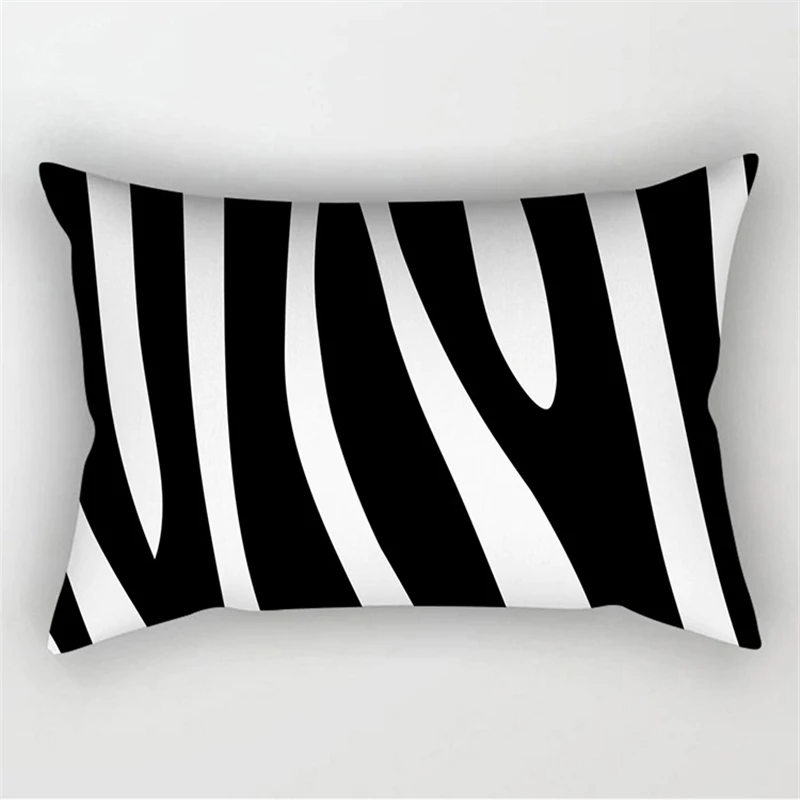 

30X50CM Black & White Waist Pillows Case Hot Modern Nordic Geometric Print Cushion Case Livingroom Sofa Bed Decorative Pillows