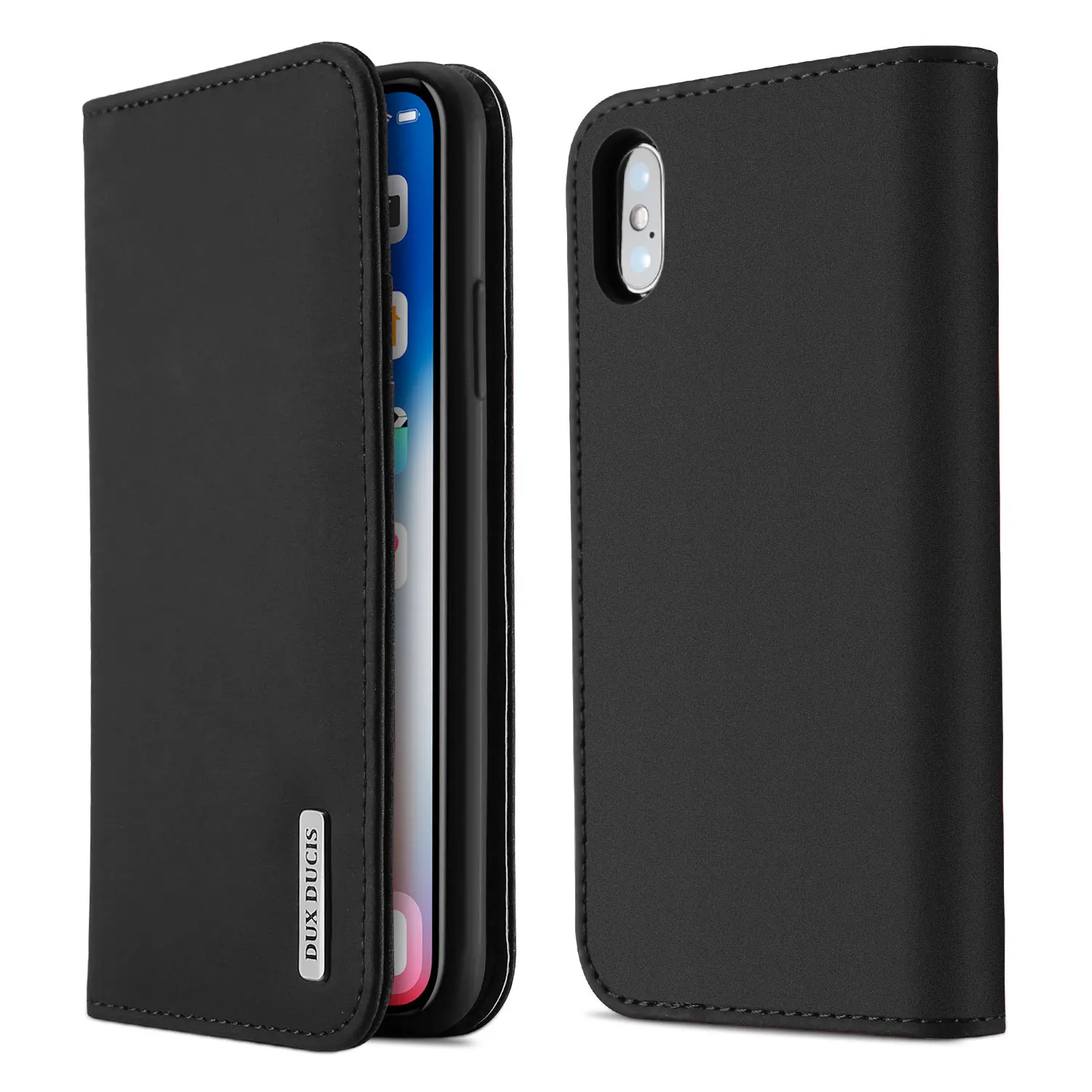 

DUX DUCIS Wish For iPhone XS Case Genuine Leather Wallet Flip Case with card Slot Magnetic Closure Full Protection