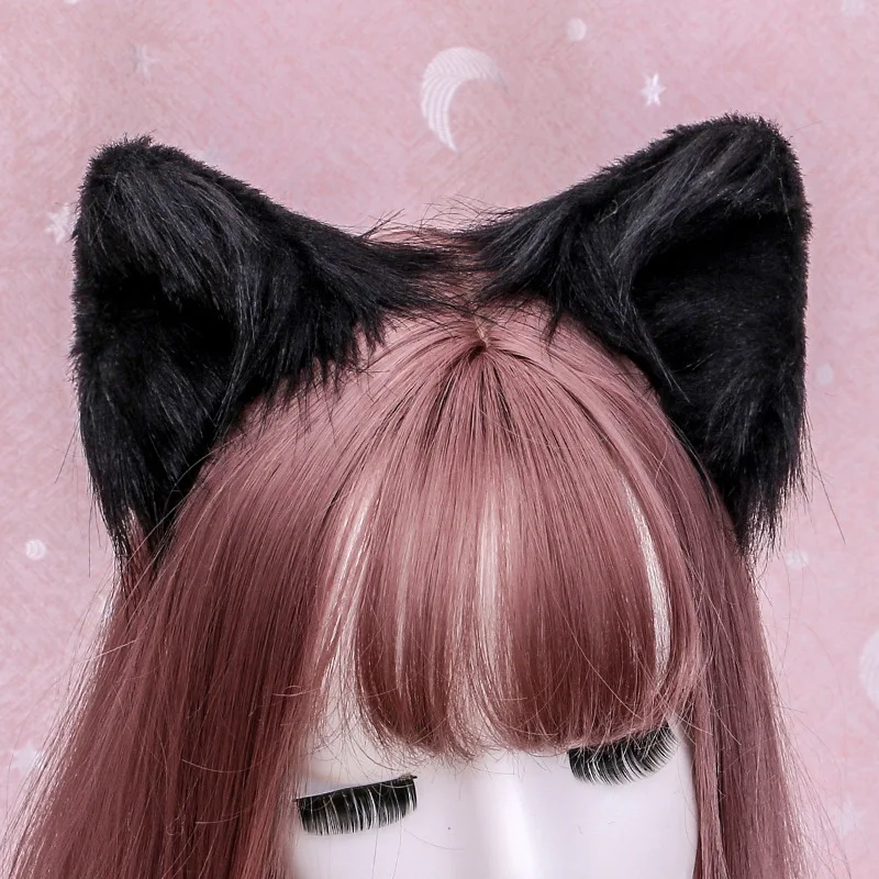 

Girls Cute Animal Furry Ears Lolita Head Decoration Fox Cat Hair Accessories Cosplay Soft Hairpin Plush Ears Clip Faux Fur Props