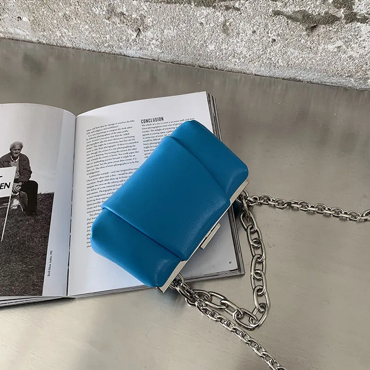 

Candy Color Chain Shoulder Bag Fashion Small Crossbody Bag for Women Chic Purses and Handbags Clutch Bag Pu Leather Designer Bag