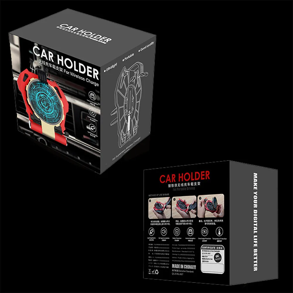 

10W Fast Qi Magsafe Wireless Charger Phone Holder with the Appearance of Iron Man Arc Reactor for iPhone X 8 11 12/ Samsung S9/8