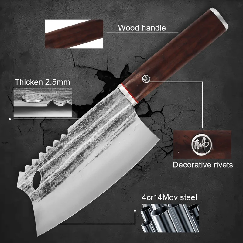 Кухонный нож из нержавеющей стали для нарезки мяса овощей китайский поварской