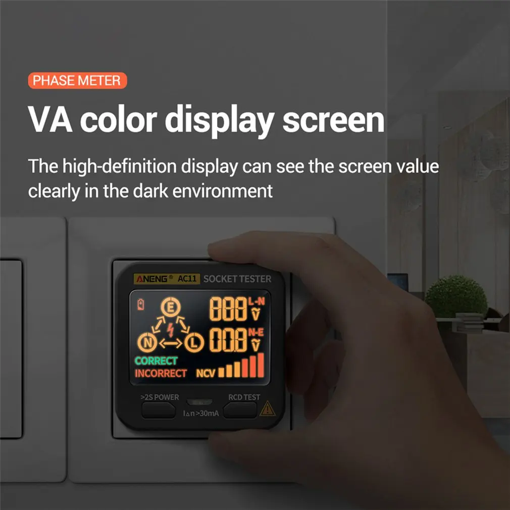 Тестер для розеток AC11 детектор напряжения вилка стандарта Великобритании и ЕС