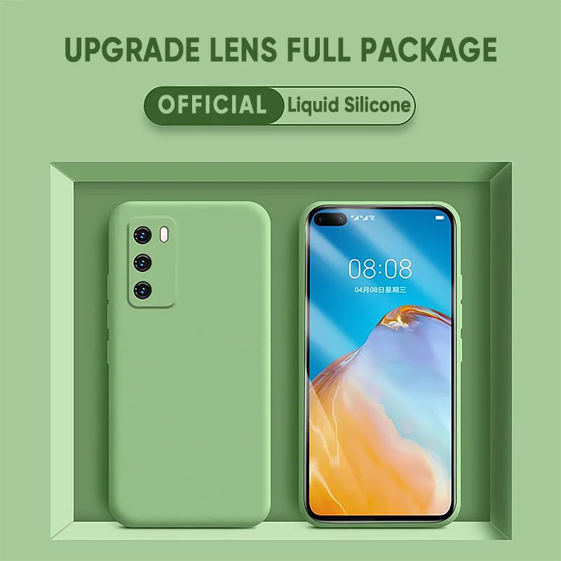 Чехол карамельного цвета для телефона Huawei P30 Lite P40 Pro жидкий силикон однотонный