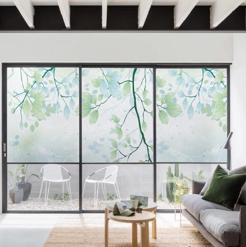 Индивидуальный размер электростатическое Окно Наклейка зеленые деревья