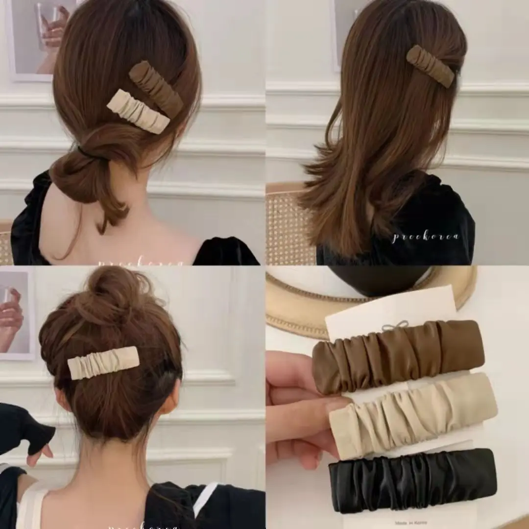 

3 шт., корейские заколки-крабы для волос, из ПУ кожи