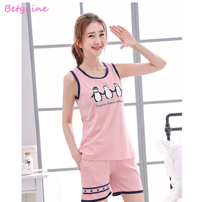 Женские пижамные комплекты женские пижамы из двух предметов модные 100% хлопка