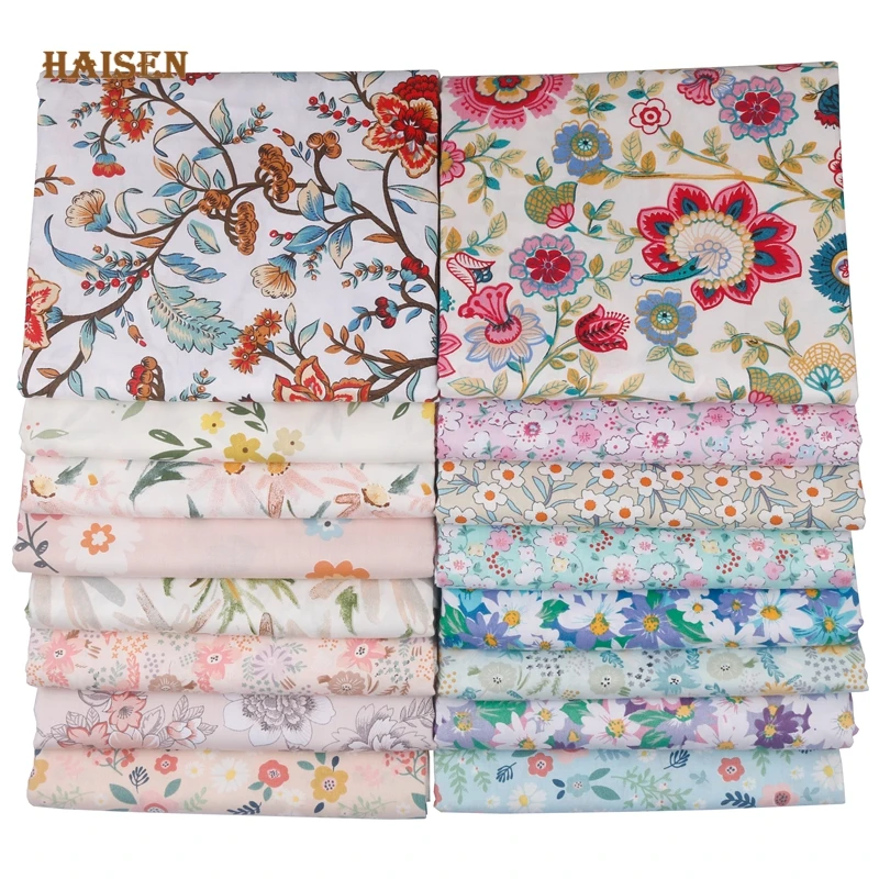 20x25cm,Cotton Twill Floral Fabric Printed Tissue Cloth Sewing Quilting Fabrics For Patchwork Needlework DIY Handmade Material