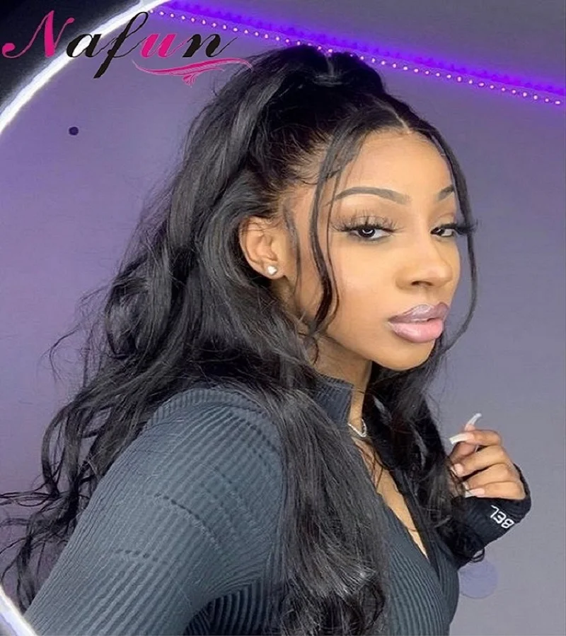 Бразильские волнистые кружевные передние парики из человеческих волос для