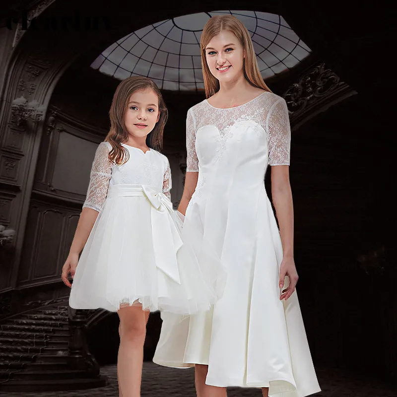 Элегантное платье для родителей и детей выпускного вечера DB135 кружевные