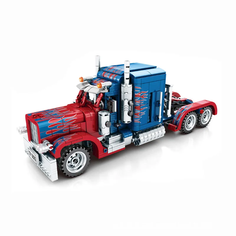 MOC Back Force Movie Peterbilt 389 Optimus Prime супер гоночные автозапчасти Чемпион строительные блоки наборы игрушки в комплекте