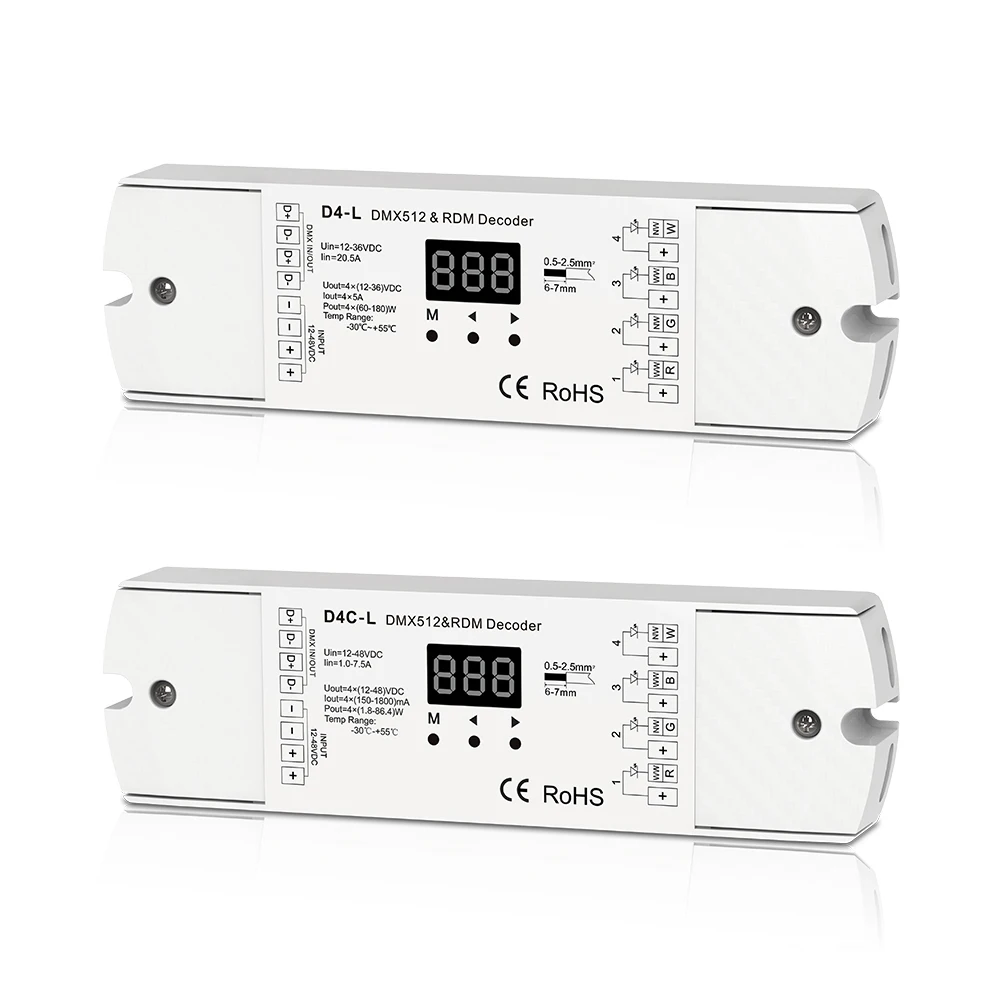 DC12V 48V 4 канальный 4CH PWM постоянное напряжение постоянного тока декодер DMX512