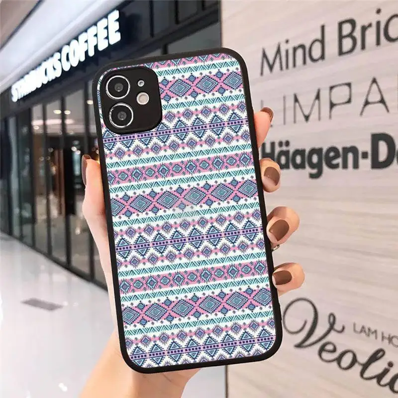 

Vintage Indian Floral Henna Mandala Phone Case For iphone 12 11 8 7 plus mini x xs xr pro max matte transparent cover