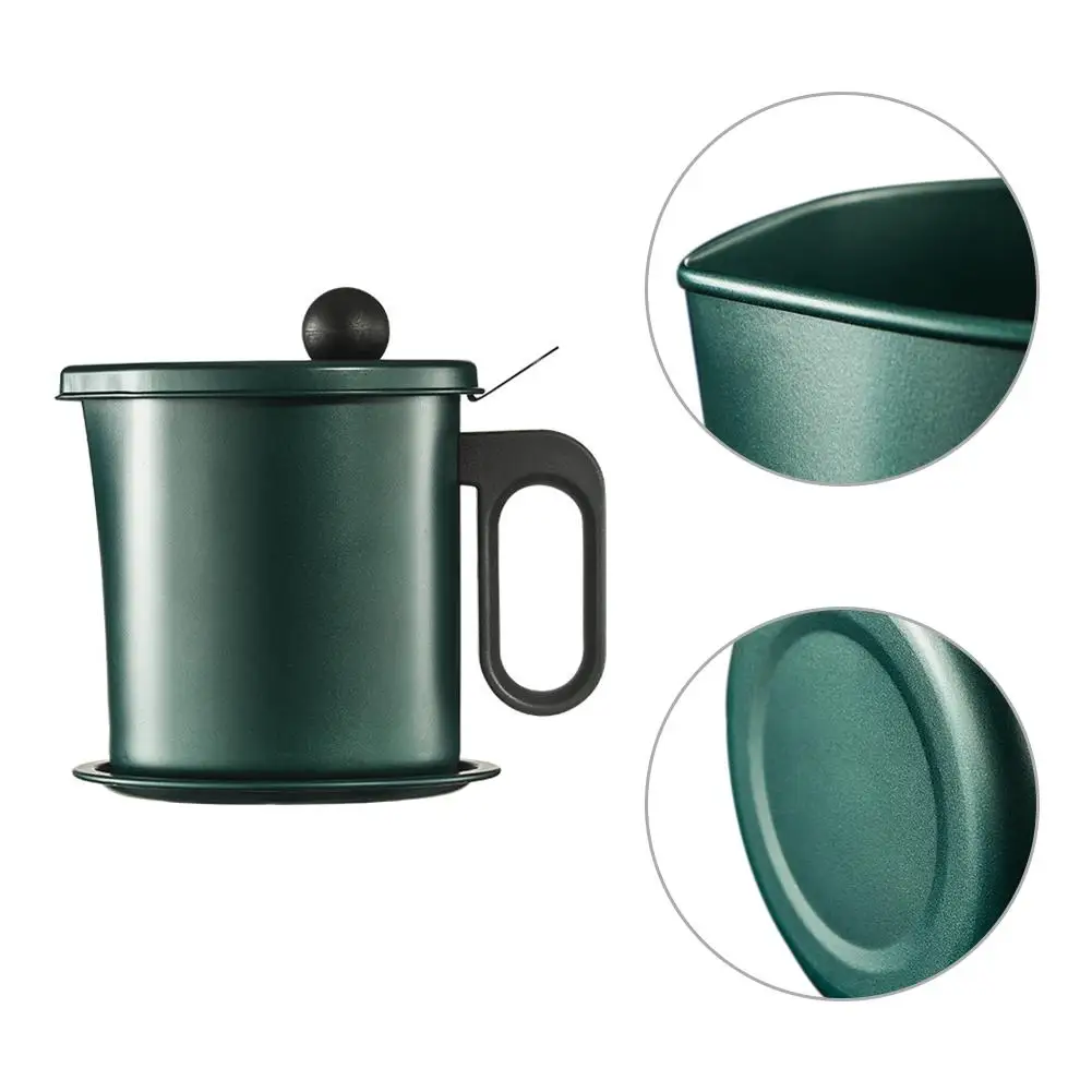 1.7L ситечко для жира большой емкости и контейнер Железный жир с беконом держатель