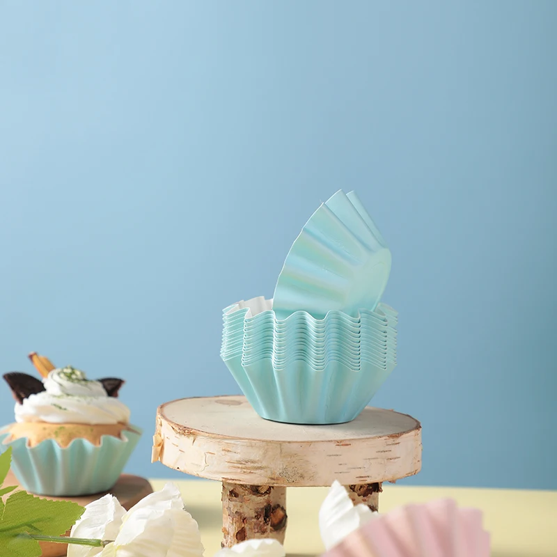 

50PCS Macarons Hard Baking Cake Paper Cup Packaging 6Colors Pastry Tools Cake Baking Molds Cupcake Pan Party Supplies