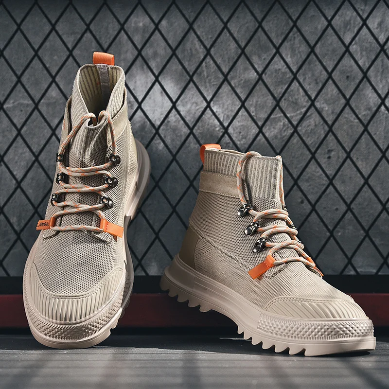 

Мужские классические ботинки, летняя дышащая сетчатая обувь, мужские модные высокие кроссовки, зимние ботинки, мужская обувь, мужская повсе...