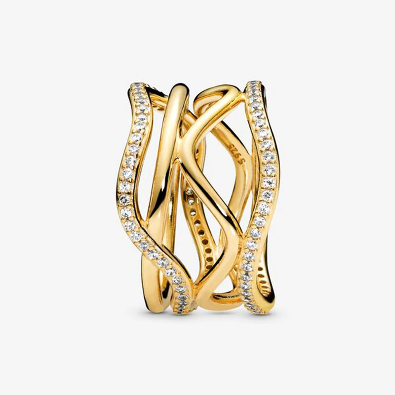 

Genuine 925 Sterling Silver Women pan Rings Swirling Lines Ring For Women Wedding Party Fashion Jewelry