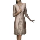 Кружевное платье для матери невесты, длиной до колена, 2 предмета, с пиджаком, платья для матери, высококачественное платье для свадебной вечеринки, новинка весны 2021