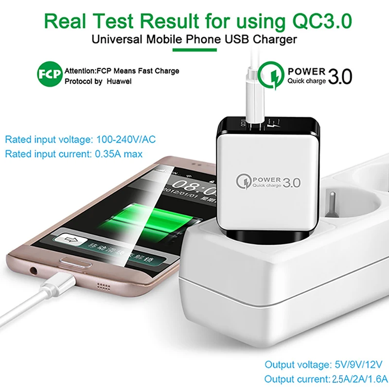 Зарядное устройство QC 3 0 USB быстрая зарядка для iphone 7 8 портативное зарядное