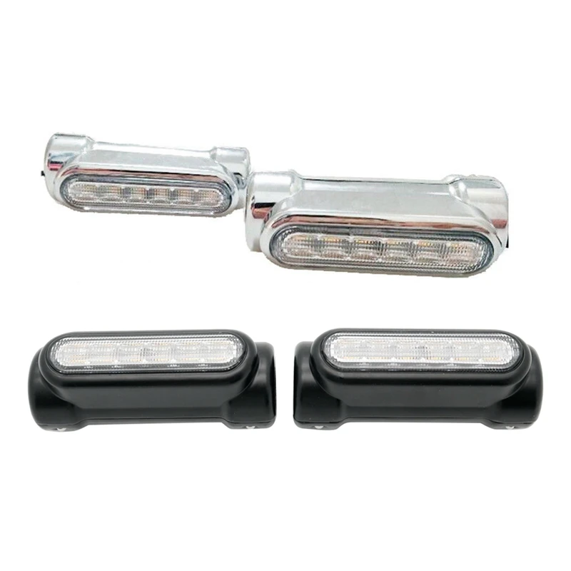 2 Pair Motorcycle Led Highway Bar Switchback Driving Light/Turn Signal Light - Black & Silver | Автомобили и мотоциклы