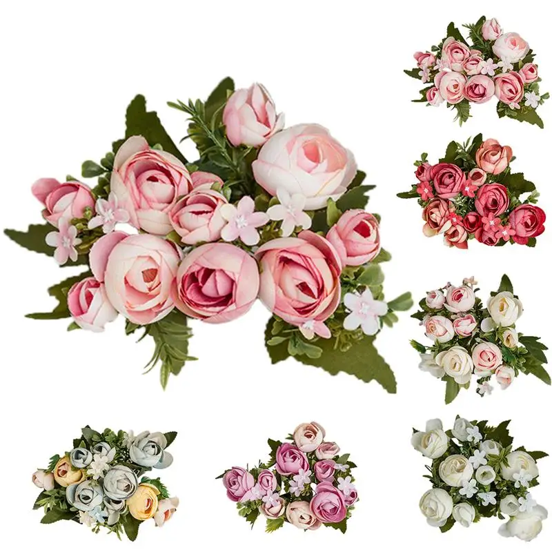 10 головок/букет искусственный мини-чай Искусственный Свадебный Декор для дома