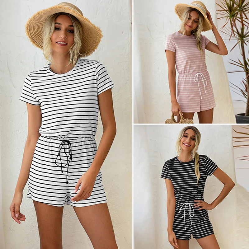 

Women's Summer Short Sleeve Shorts Jumpsuit Rompers Casual Short Pant Playsuit