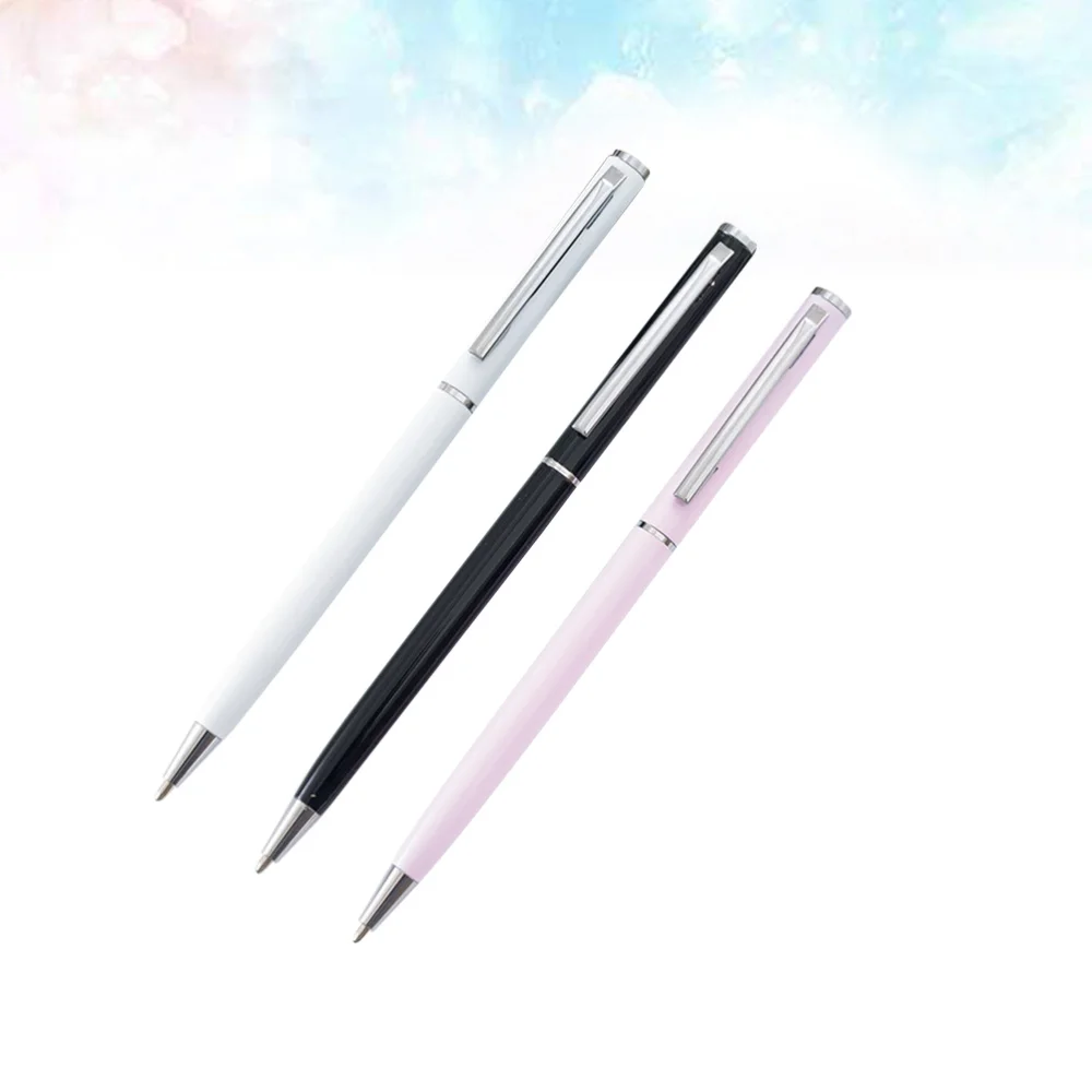 

3 Pcs Metal Ballpoint Pens Pens Signature Pen Retractable Stationery Creative Gift(White + Black +)
