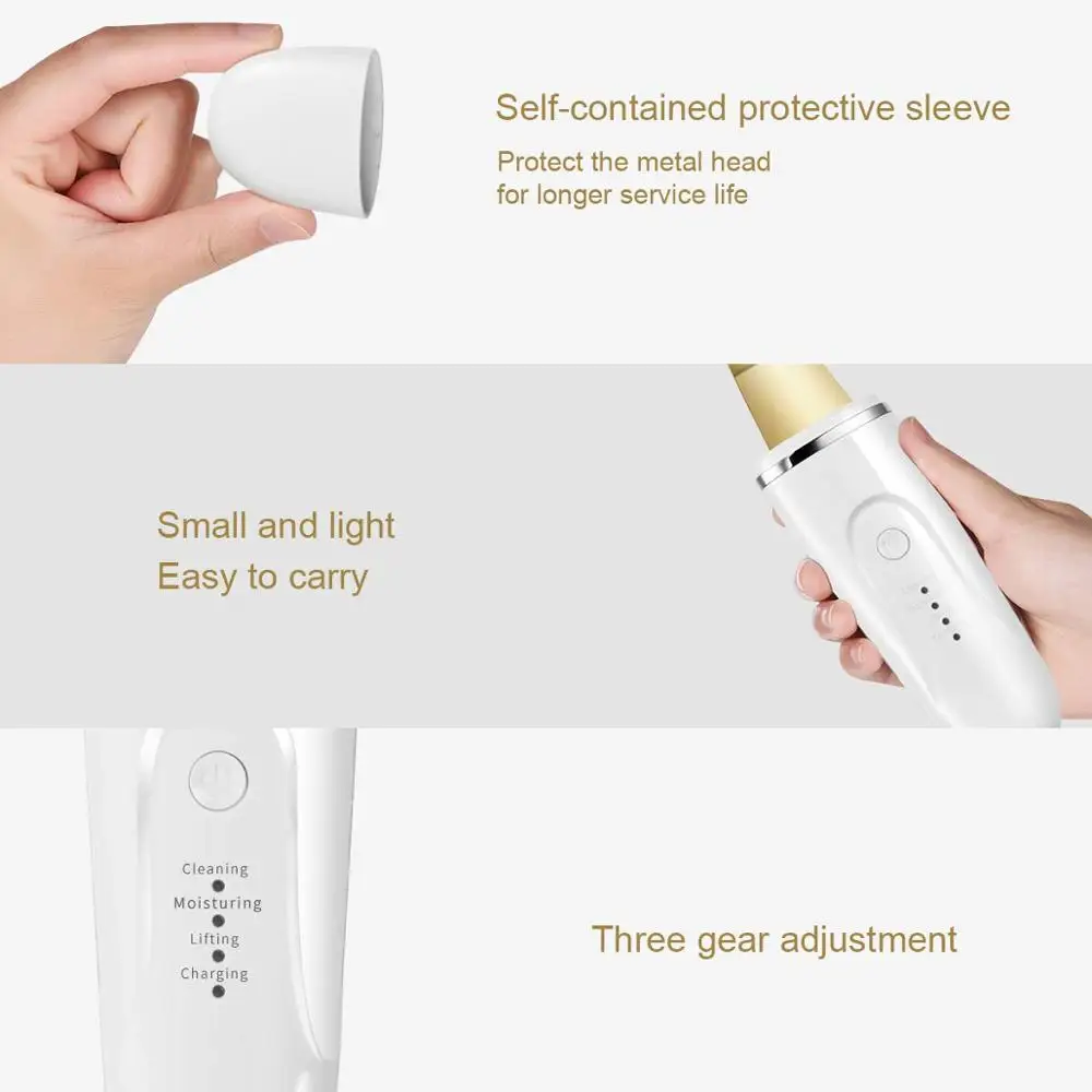 Ультразвуковой скребок для кожи профессиональный глубокой очистки лица 24