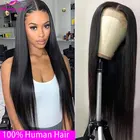 Парик из натуральных бразильских прямых волос, 30 дюймов, 4x4
