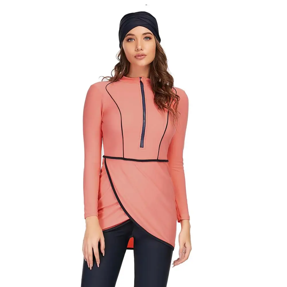 

2020 Women Islamic Muslimah Swimsuit clothing Arabian Swimsuit Ladies Hijab Burkinis Muslim Swimwear Long Sleeve