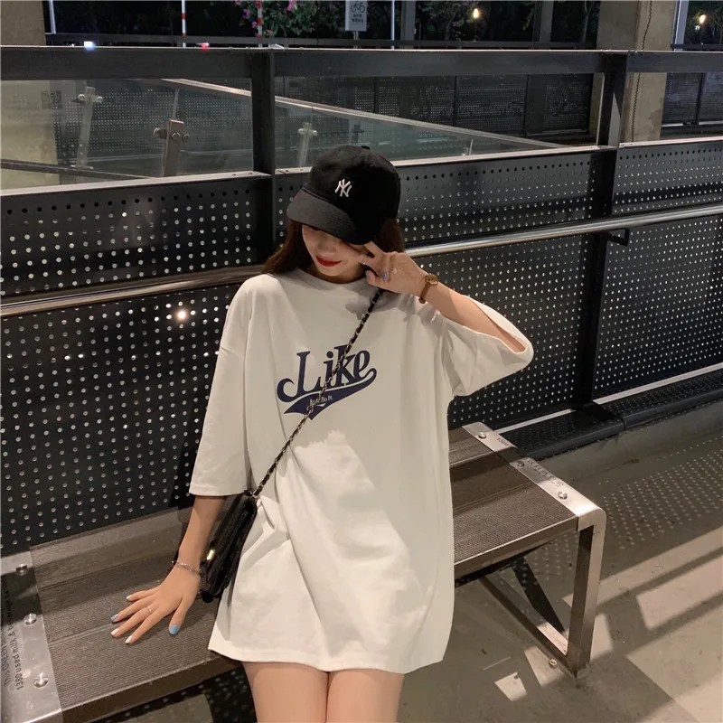 Новая Весенняя и летняя футболка с короткими рукавами Женская длинная куртка в