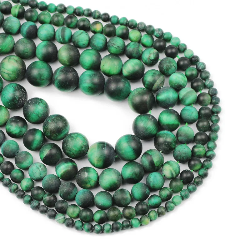 

Бусины Из Натурального матового зеленого камня, полированные, 4/6/8/10/12 мм