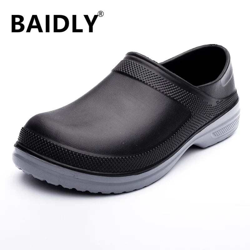 

High Quality EVA Chef Shoes Non-slip Waterproof Oil-Proof Kitchen Cook Flat Working Shoes Hotel Restaurant Clogs Men Sandals