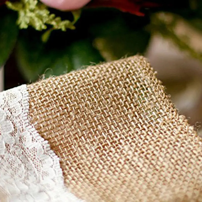 Настольная дорожка из джута Холст кружево украшение стола коврик 30x275