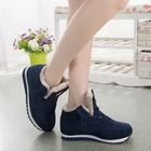 Женские кроссовки на шнурках, зимние, на вулканизированной подошве, с плюшевой подкладкой, теплые, размера плюс