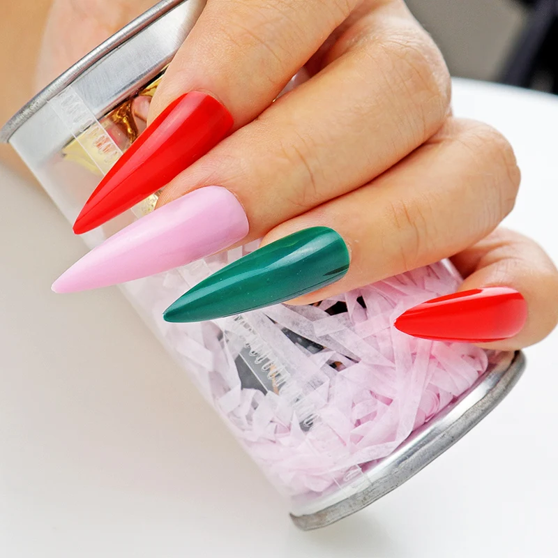 100 шт. длинные Типсы для дизайна ногтей накладные ногти-стилеты разные цвета