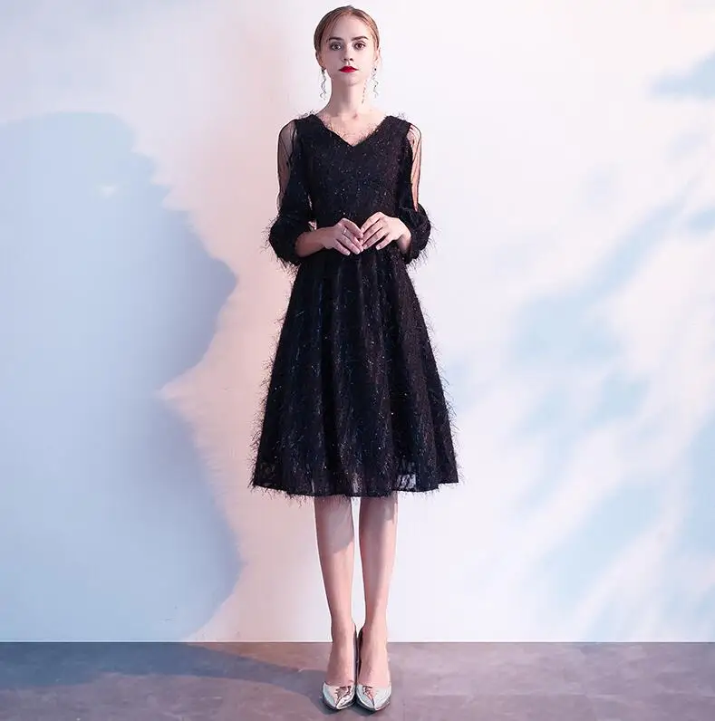AE630 Robe de Soiree Courte розовое винтажное кружевное вечернее платье с v-образным вырезом Вечерние платья Vestido de Festa - Цвет: Белый
