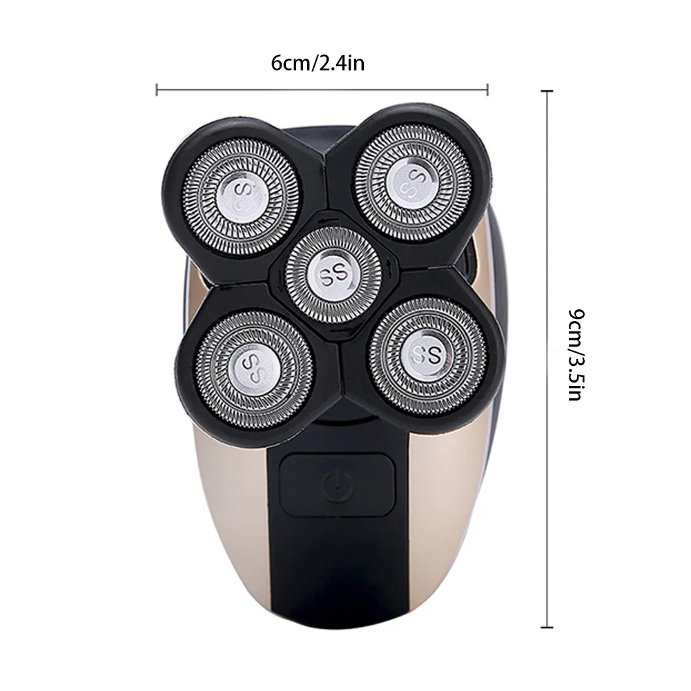 

5 In 1 Rechargeable Electric Shaver Five Floating Heads Razors Hair Clipper Nose Ear Portable Hair Trimmer For Sideburns