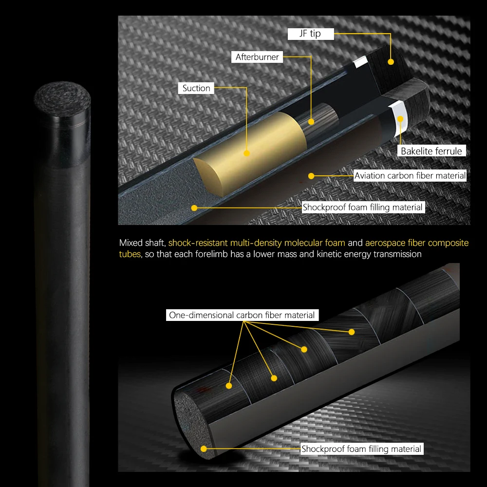 Бильярдный пуансон Konllen из углеродного волокна и Скакалка бильярдный кий 13 мм